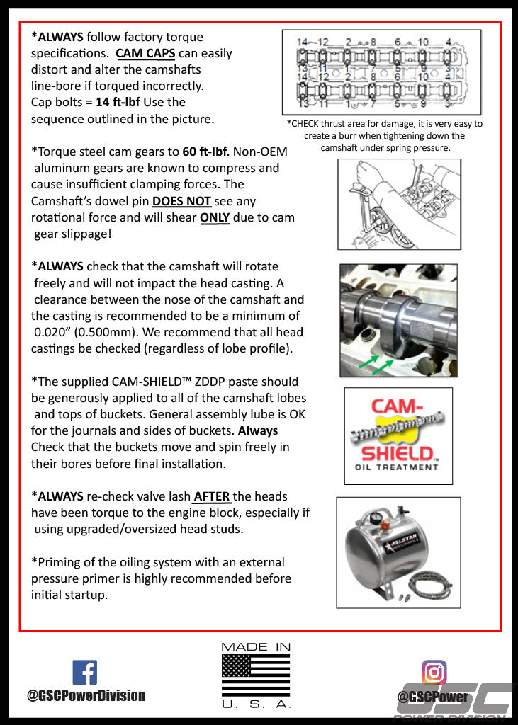 GSC Power-Division Billet 2JZ-GTE R2 Camshafts Motor Vehicle Engine Parts GSC POWER DIVISION   