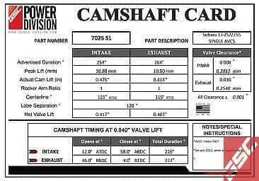 GSC Billet S1 Camshaft set for Subaru EJ255/7 with Intake AVCS Motor Vehicle Engine Parts GSC POWER DIVISION   